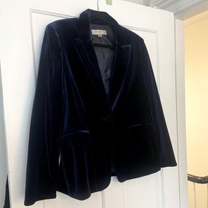 Navy blue velour blazer